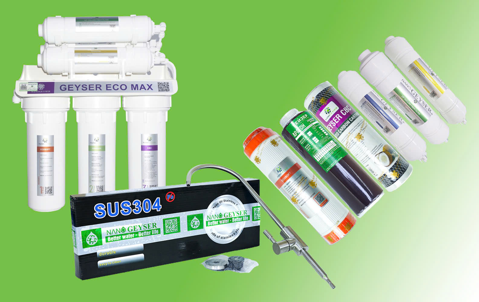 Máy lọc nước Nano Geyser Eco Max 7 cấp - NEW 2022
