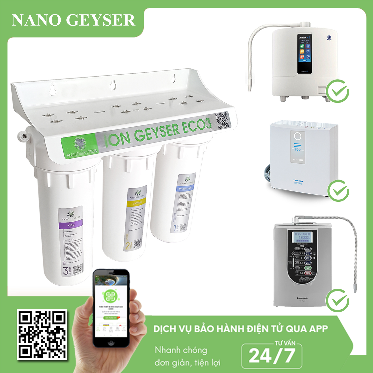 Bộ tiền xử lý cho máy Ion kiềm - Ion Geyser Eco 3 Nano Geyser