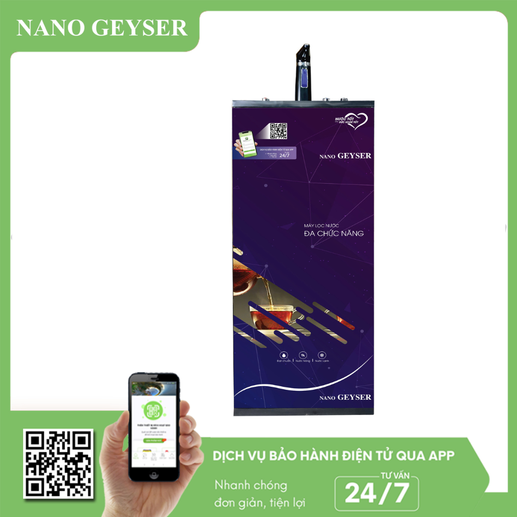 Máy lọc nước 3 chế độ Nóng - Lạnh - Nguội Nano Geyser GB50 7 cấp