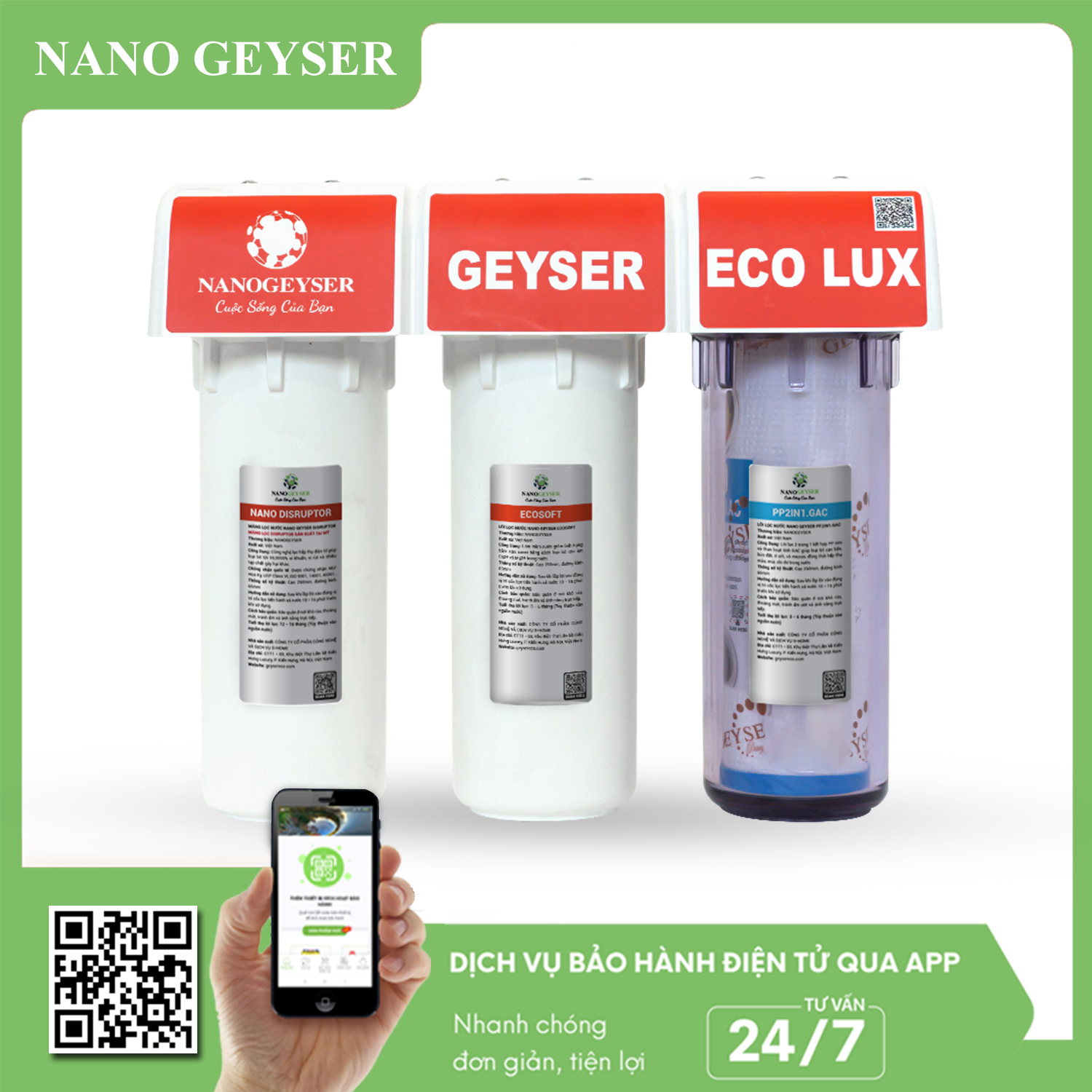 Máy lọc nước Nano Geyser Eco Lux