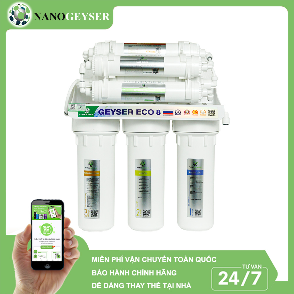 Máy lọc nước Nano Geyser Eco8 - 8 cấp