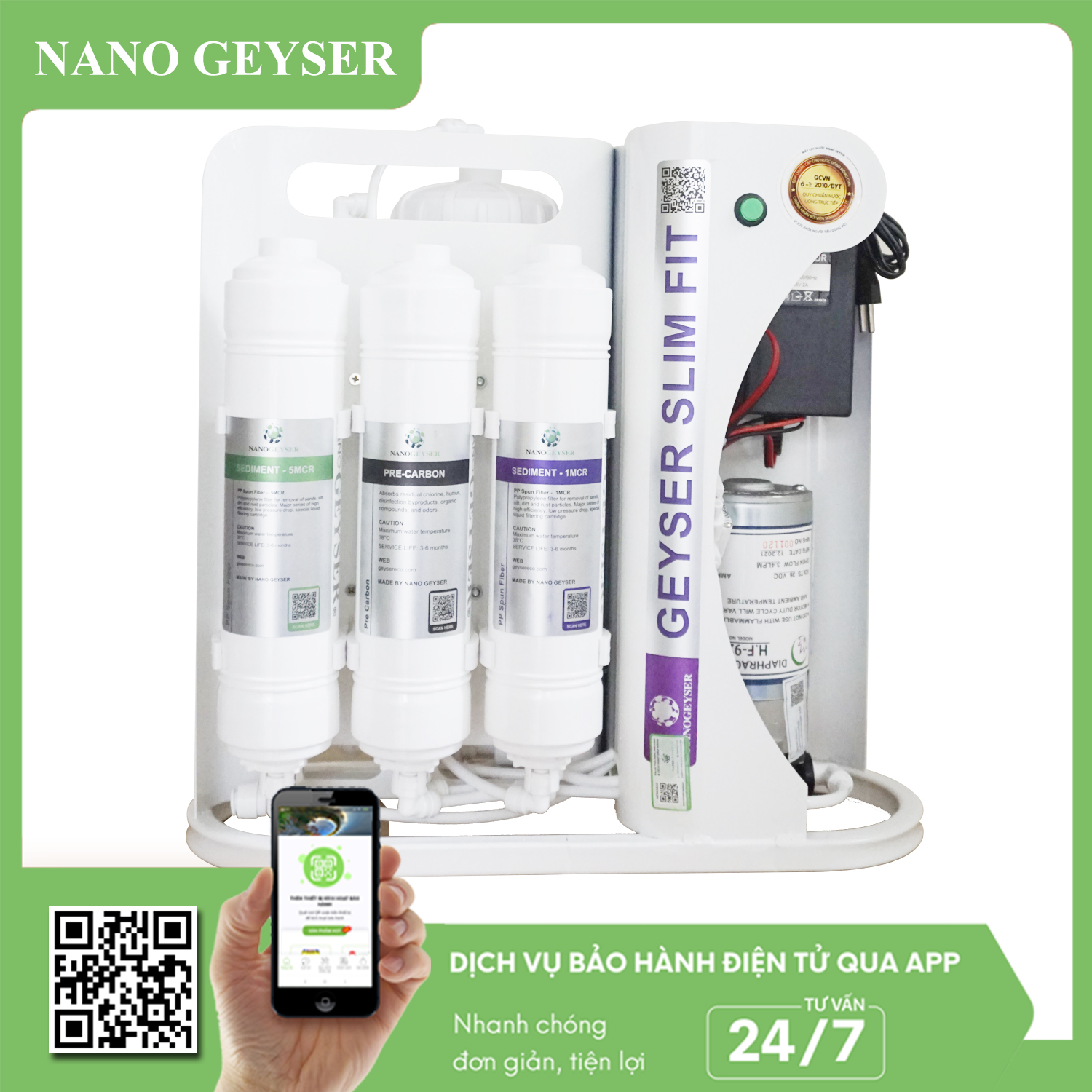 Máy lọc nước Nano Geyser Slim Fit 400G